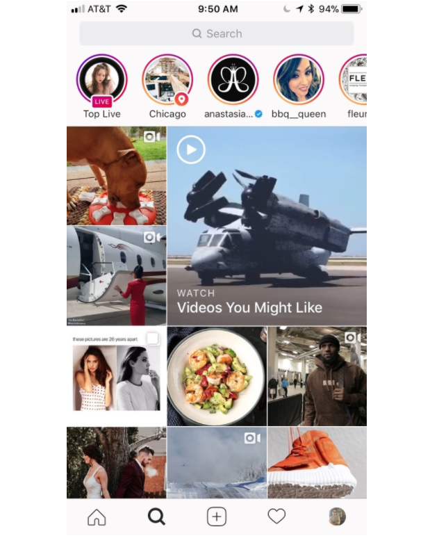 Explore page
